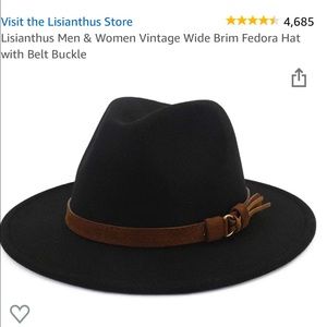 Black wide brim fedora hat